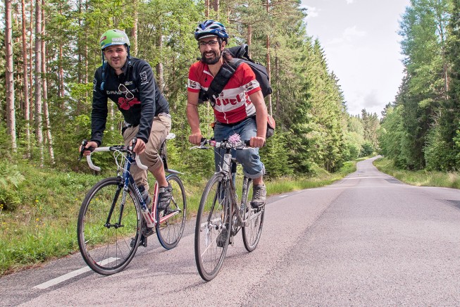 Groupe ride entre Copenhague et Stockholm à l' occasion des ECMC 2014 (European Cycle Messenger Championship)